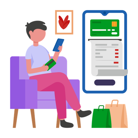 Businessman Paying with Card  Illustration