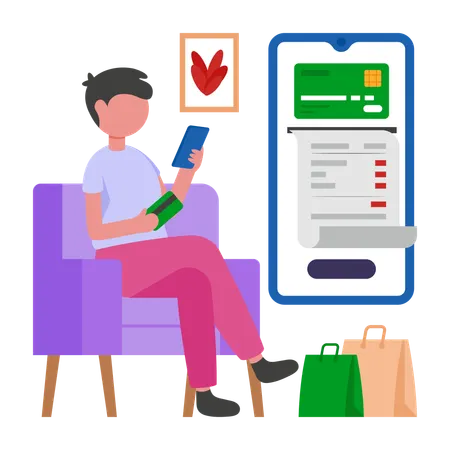 Businessman Paying with Card  Illustration