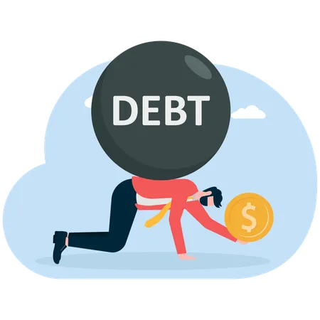 Businessman pays debt  Illustration