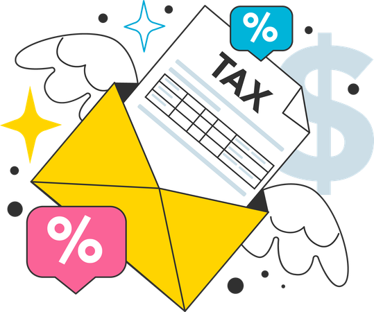 Businessman pays income tax  Illustration