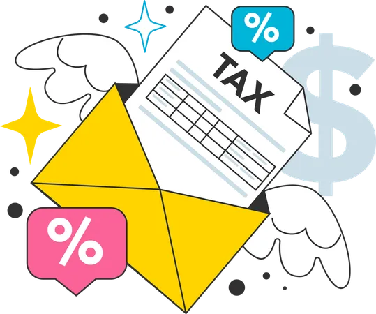 Businessman pays income tax  Illustration