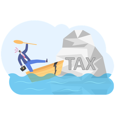 Businessman pays income tax  Illustration