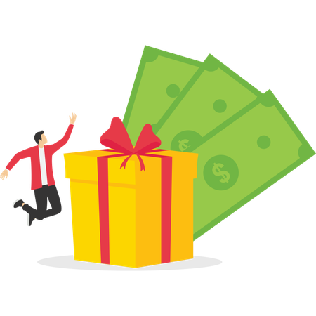 Businessman performing referral marketing program  Illustration