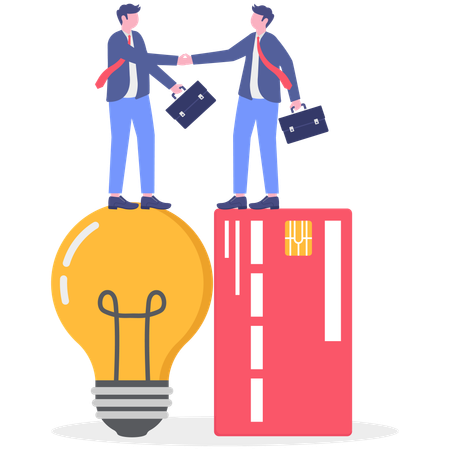 Businessman pitching business idea  Illustration