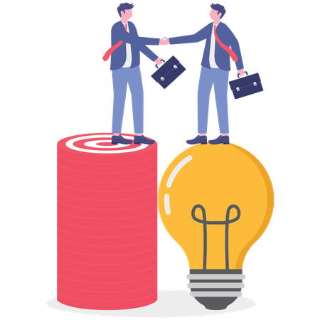 Businessman pithching business idea  Illustration