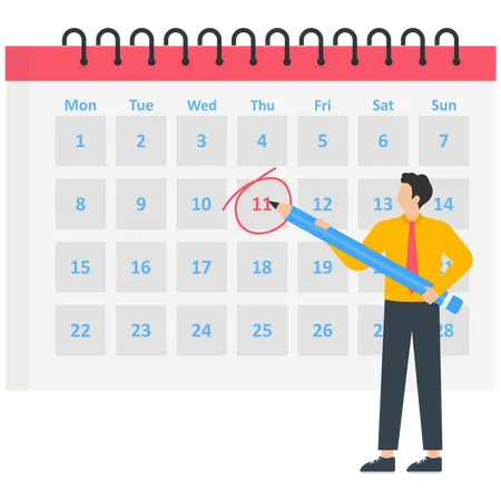 Businessman Planning and Scheduling  Illustration