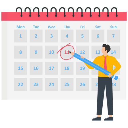 Businessman Planning and Scheduling  Illustration