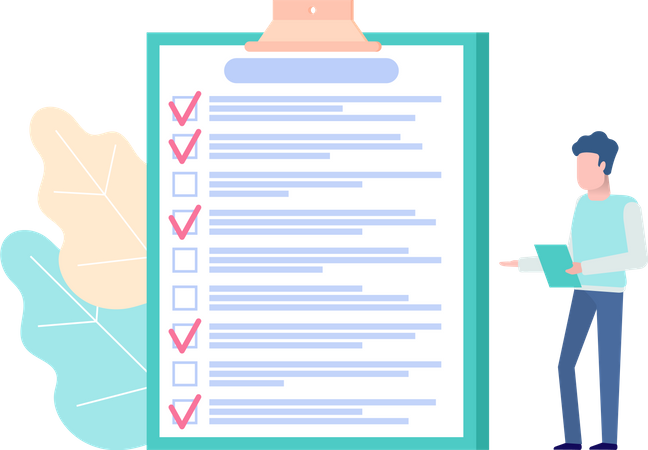 Businessman planning checklist  Illustration