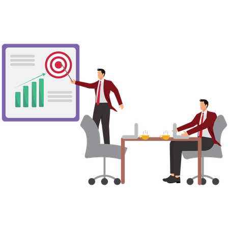 Businessman planning for business chart  Illustration