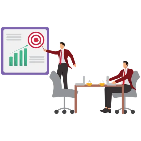 Businessman planning for business chart  Illustration