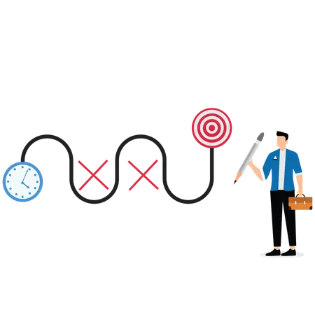 Businessman planning process  Illustration