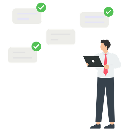 Businessman planning work and scheduling tasks  Illustration