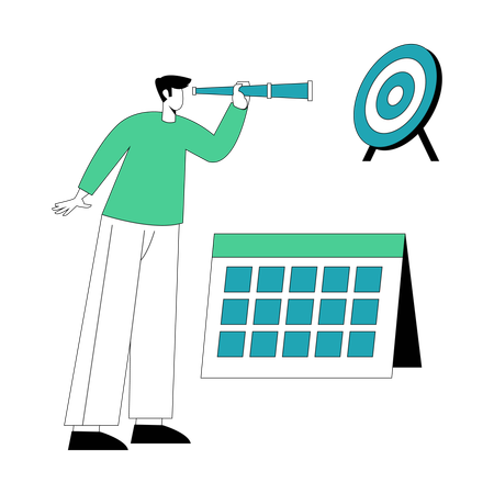Businessman  plans out business schedule  Illustration