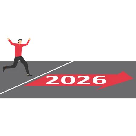 Business Planning New Journey Competition Concept Start Of A Race New Year 2026 Illustration