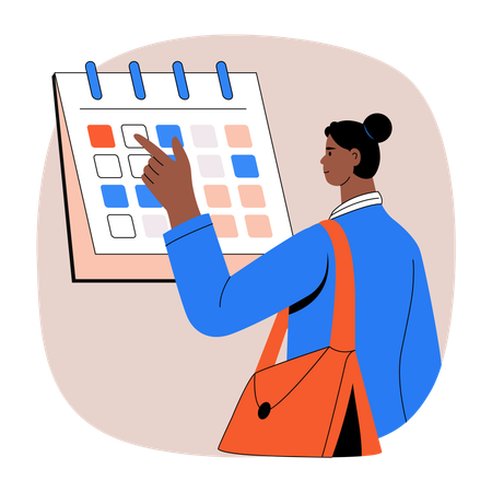 Businessman plans out work schedule  Illustration