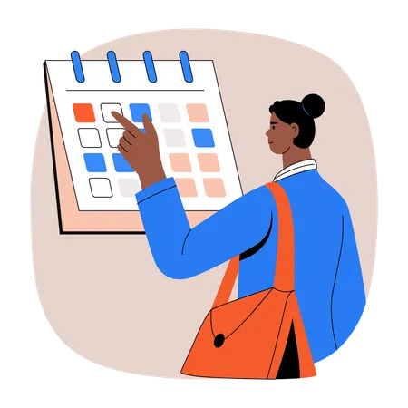 Businessman plans out work schedule  Illustration
