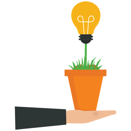 Businessman plant a light bulb tree  Illustration