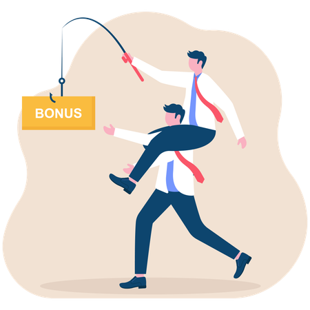 Businessman playing bonus trap for employee  Illustration