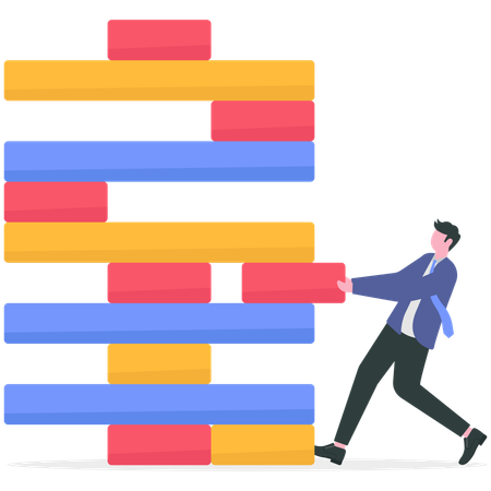 Businessman playing business mind game  Illustration