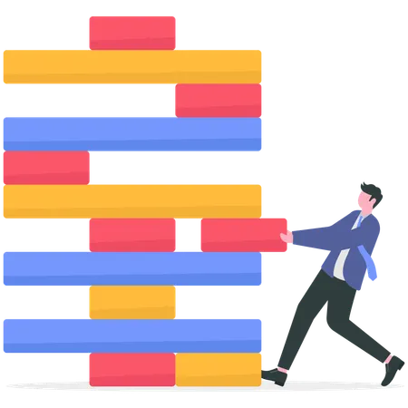 Businessman playing business mind game  Illustration