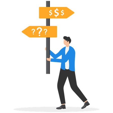 Businessman Pointer with multiple directions  Illustration