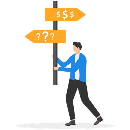 Businessman Pointer with multiple directions  Illustration