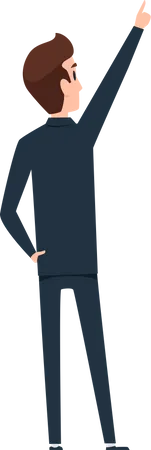 Businessman Group Pointing Male Manager Character Illustration