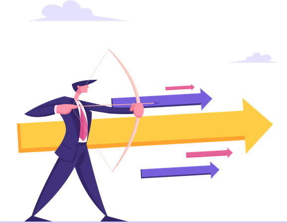 Businessman pointing arrow  Illustration