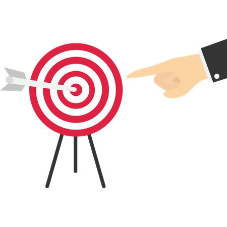 Businessman pointing arrow that hit right target  イラスト