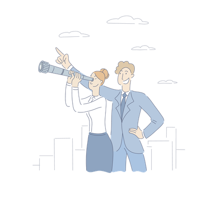 Businessman Pointing At Sky  イラスト