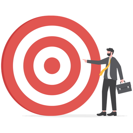 Businessman pointing at target vision  Illustration
