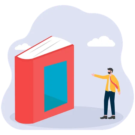 Businessman pointing business book  Illustration