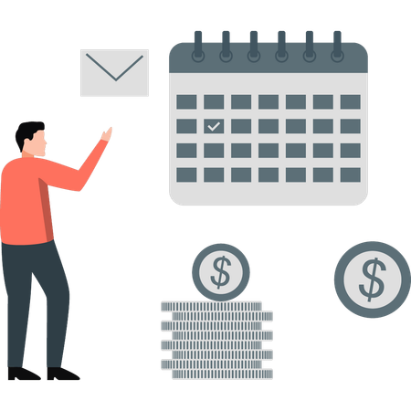 Businessman  pointing business meeting celander  Illustration