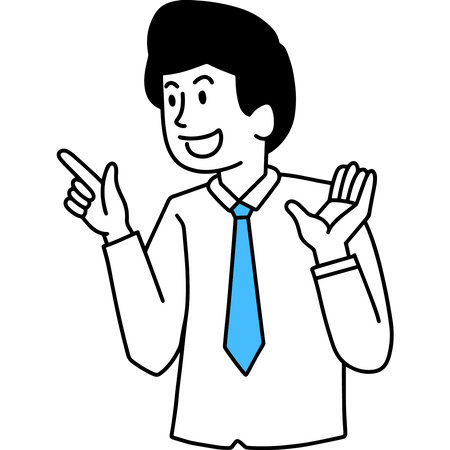 Businessman pointing finger Illustration