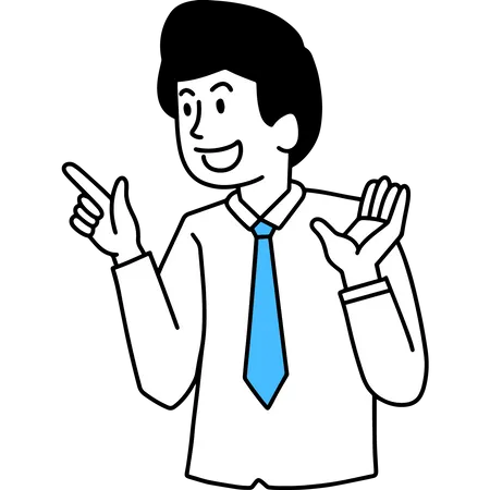 Businessman pointing finger  Illustration