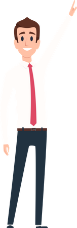 Businessman pointing finger upwards  Illustration