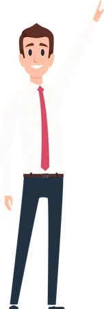 Businessman pointing finger upwards  Illustration