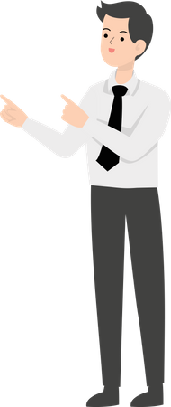 Businessman pointing left Illustration