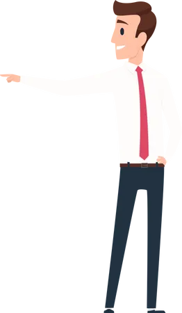 Businessman pointing left  Illustration