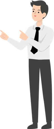 Businessman pointing left  Illustration