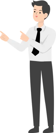 Businessman pointing left  Illustration