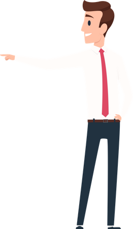 Businessman pointing left  Illustration