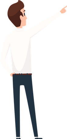 Businessman pointing left side  Illustration