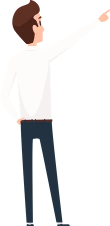 Businessman pointing left side  Illustration