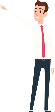 Businessman pointing left side  Illustration