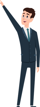 Businessman pointing leftside Illustration