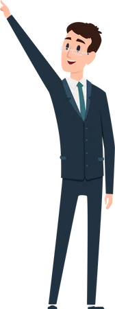 Businessman Group Pointing Male Manager Character Illustration