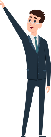 Businessman pointing leftside  Illustration