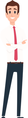 Businessman pointing managers male workers standing Illustration