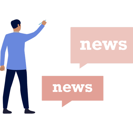 Businessman pointing news marketing  Illustration